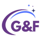 A stylized purple and blue logo with the letters G and F connected by an ampersand, set on a plain white background.